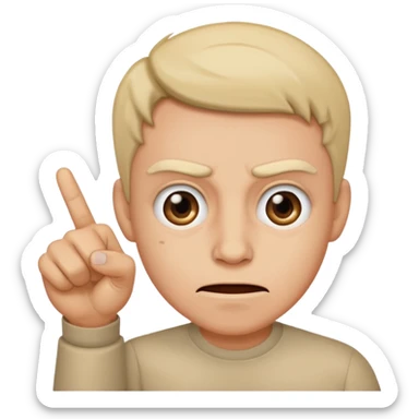 Contempt - feeling that someone or something is worthless while pointing' sticker