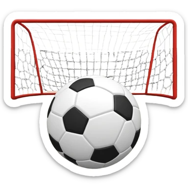 A close-up of a mini football (futsal) ball on the court, with the goals and boundary lines visible in the background. The scene captures the small-scale, fast-paced nature of futsal, emphasizing the ball's precision and the smooth playing surface. sticker