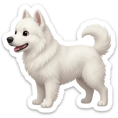 white dog looks contentedly to the left sticker