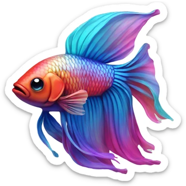 Colorful beta fish sticker