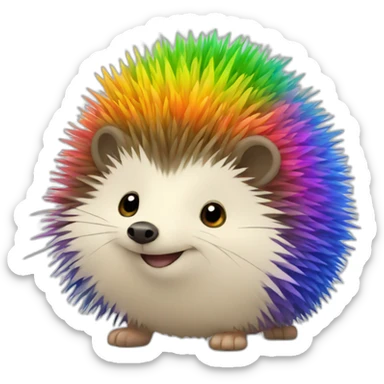 Hedgehog-rainbow sticker