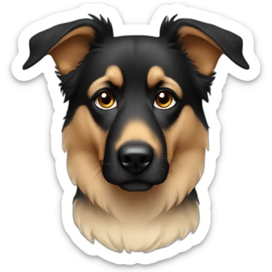 Black and fawn dog Shepherd sad tear sticker