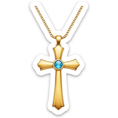 Gold cross necklace  sticker