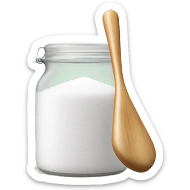 white epsom salt with wooden spoon and jar  sticker