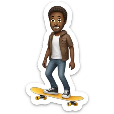 Skateboard man sticker