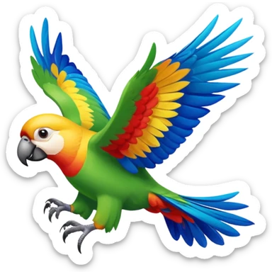 flying parrot sticker
