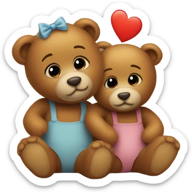 two teddy bears in love sticker