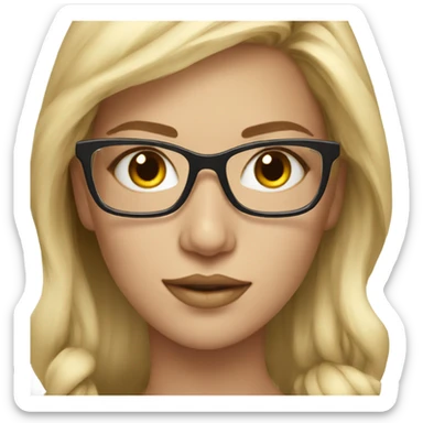 blonde beauty portrait close-up wearing glasses sticker