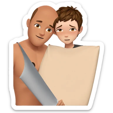 brown-haired boys in blush sticker