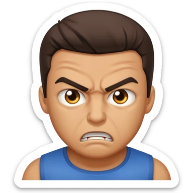 Créame una imagen de Ethan de Blu strike enojado sticker