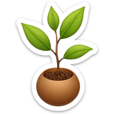 ein kleiner samenkorn, aus dem ein grüner zweig wächst sticker