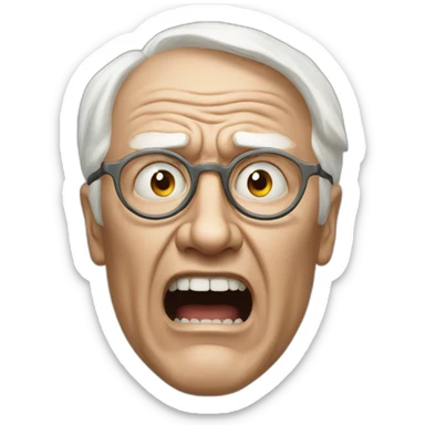 carl jung face screaming in fear sticker