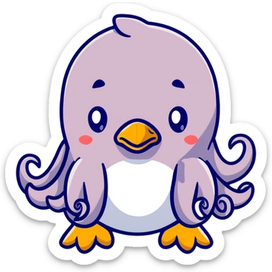 An octopus with penguin body and duck head sticker