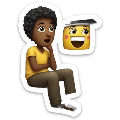 eleves watching tv sticker