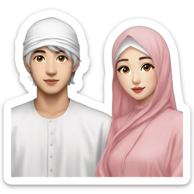 Kim Taehyung from BTS with a Muslim girl sticker