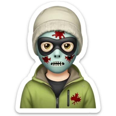 make a, zombie, boy with a ski mask sticker