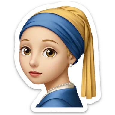 Girl with a Pearl Earring painting sticker