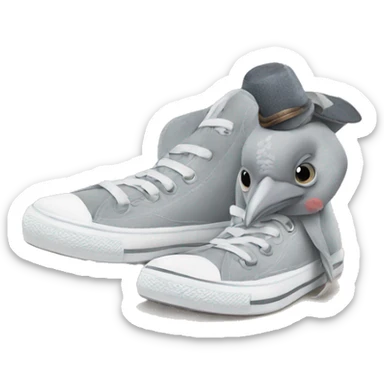 a pigeon in converse kicks sticker