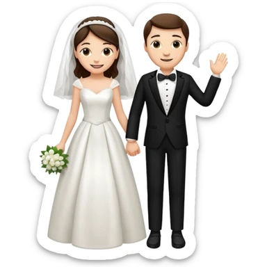 bride and groom in wedding sticker