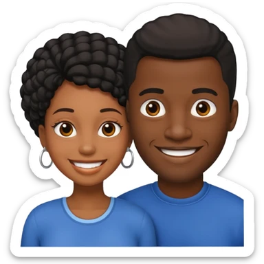 Black Wife and husband  sticker