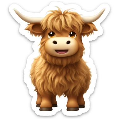 baby highland cow  sticker