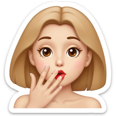 Pale Brown face blowing a kiss sticker