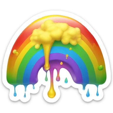 rainbow vomiting yellow face emoji sticker