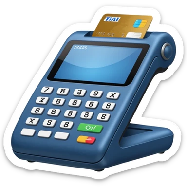 credit card blue pos terminal sticker