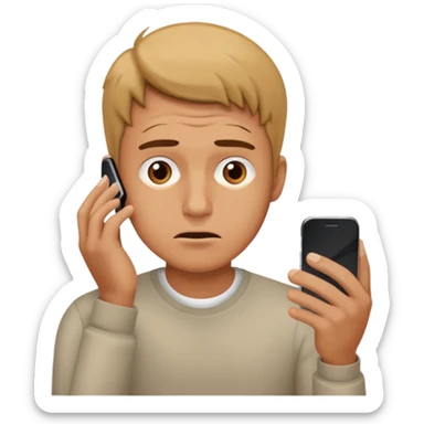man stressed while watching mobile sticker