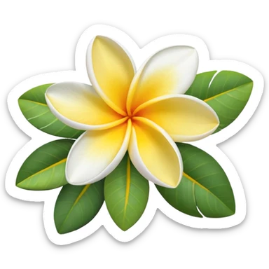 plumeria flower sticker