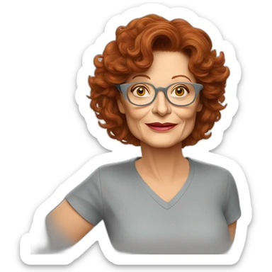 actor susan sarandon cartoon wearing tee  sticker