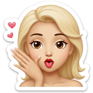 Blowing kiss sticker