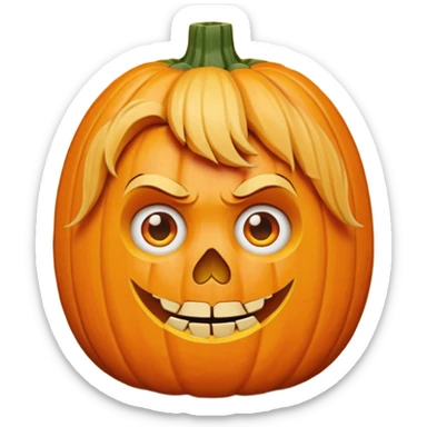 hairdresser nightmare halloween pumpkin sticker