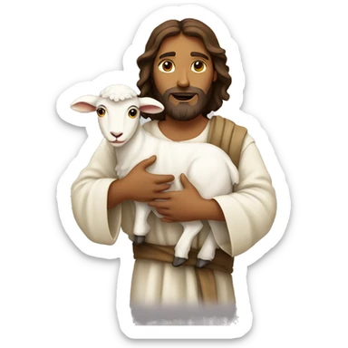 Jesus carrying a lamb sticker