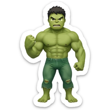 Angry hulk with big fist only till chest sticker