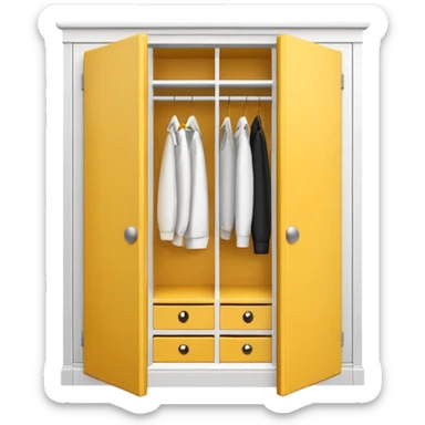 white corner closet with doors emoji style  sticker
