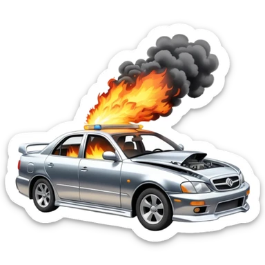sorayama mclaren car crash fire and smoke explodsion  sticker