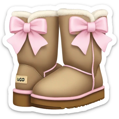 uggs with pale pink bows sticker