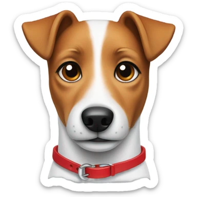 Jack russel with red collar sticker
