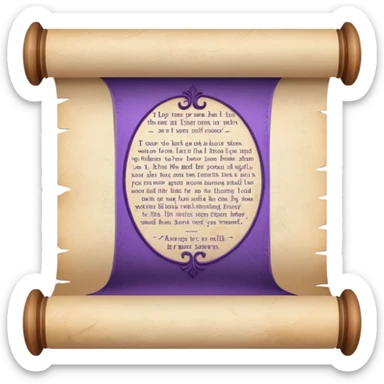 purple Scroll with quote sticker