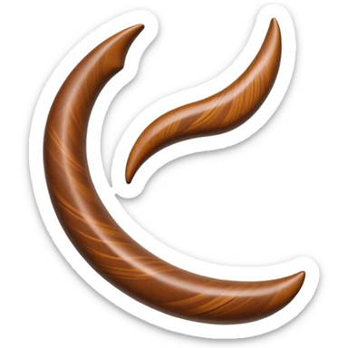Cinematic Realistic Boomerang Emoji, depicted as a sleek, curved traditional Aboriginal tool rendered with detailed textures and a dynamic sense of motion, symbolizing cultural significance and natural craftsmanship under warm earthy lighting. sticker