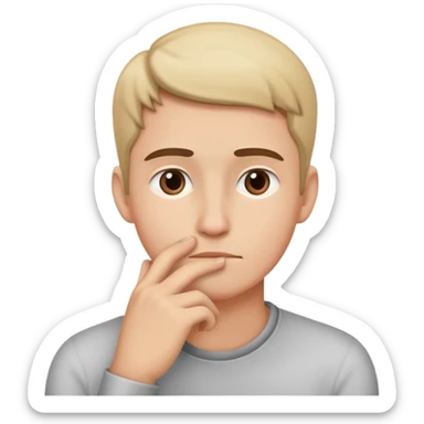 thoughtful person with hand on chin sticker