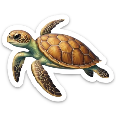 White Pastel sea turtle sticker