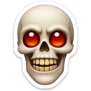 red eyessmile skull sticker