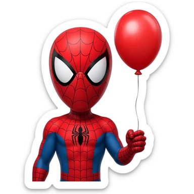 spiderman holding balloon sticker