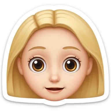 Cute smiling face with big concerned eyes  sticker