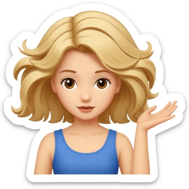 Girl twirling hair flirtatiously sticker