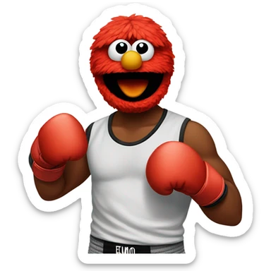 Elmo dressed like a boxer sticker