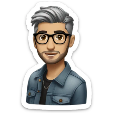 zayn malik confidently sporting a stylish pair of spectacles sticker