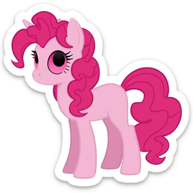 Pink pony with pink eyes sticker